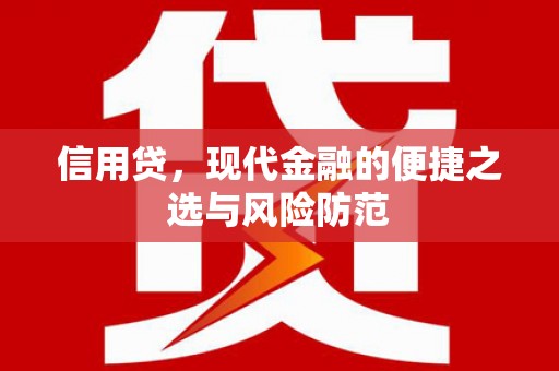 深州信用贷，现代金融的便捷之选与风险防范